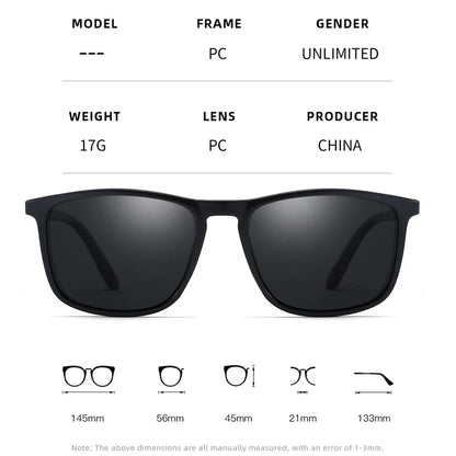 Polarized UV400 Square Sunglasses, Luxury Stylish Eyewear for Driving Cycling Fishing Men Women