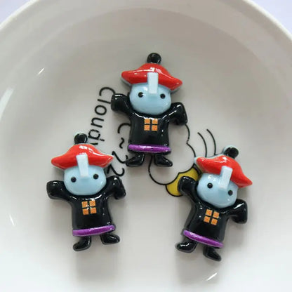 10Pcs Resin Halloween Ghosts, Skeletons & Pumpkins – Flat Back Embellishments