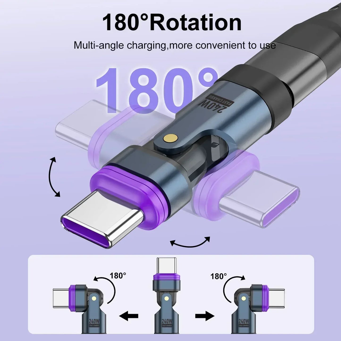 240W Magnetic USB-C Fast Charging Adapter Type-C Converter