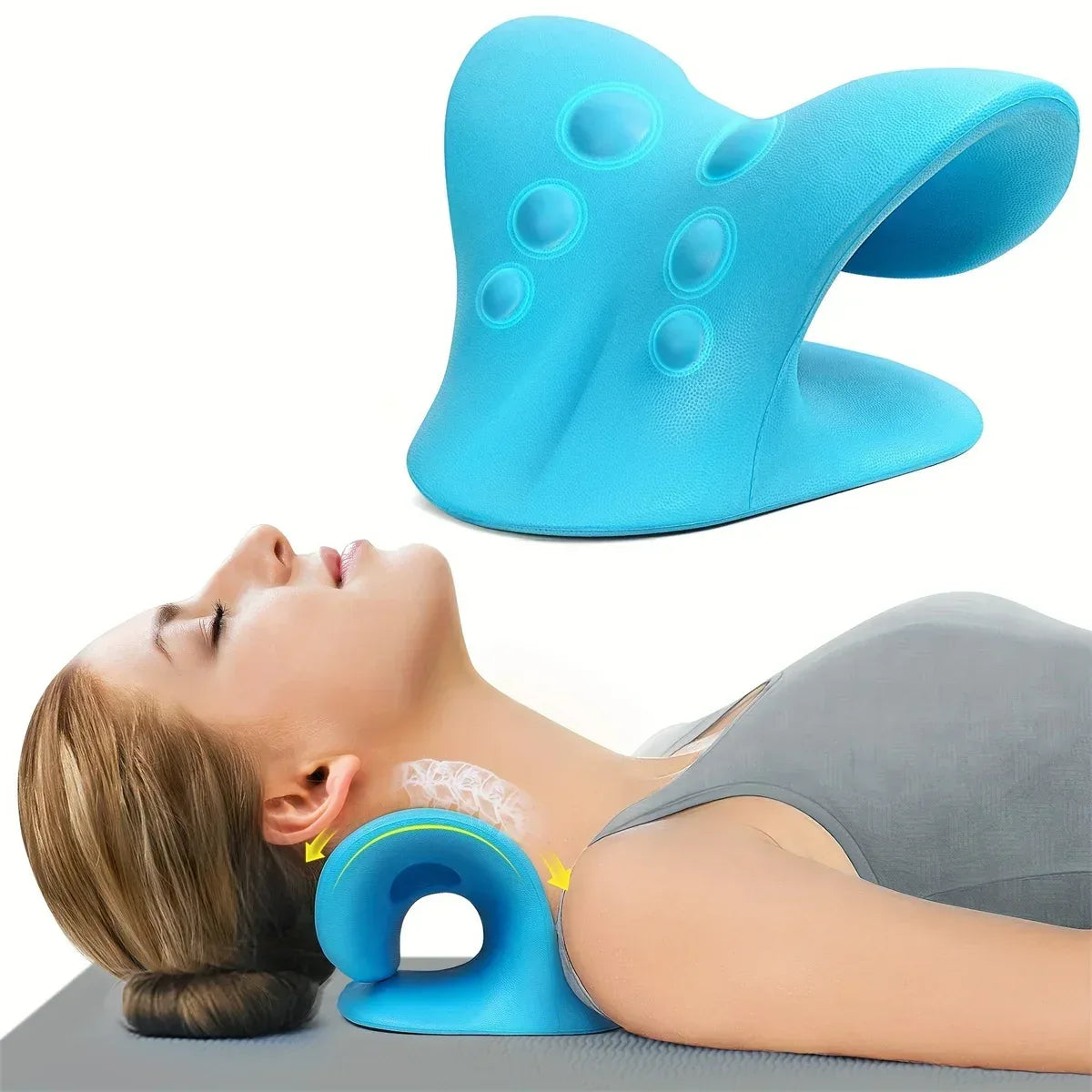 C-Shaped Pillow Neck and Shoulder Relaxer, Cervical Traction Device for TMJ Pain Relief and Cervical Spine Alignment, Chiropract - Urbizia