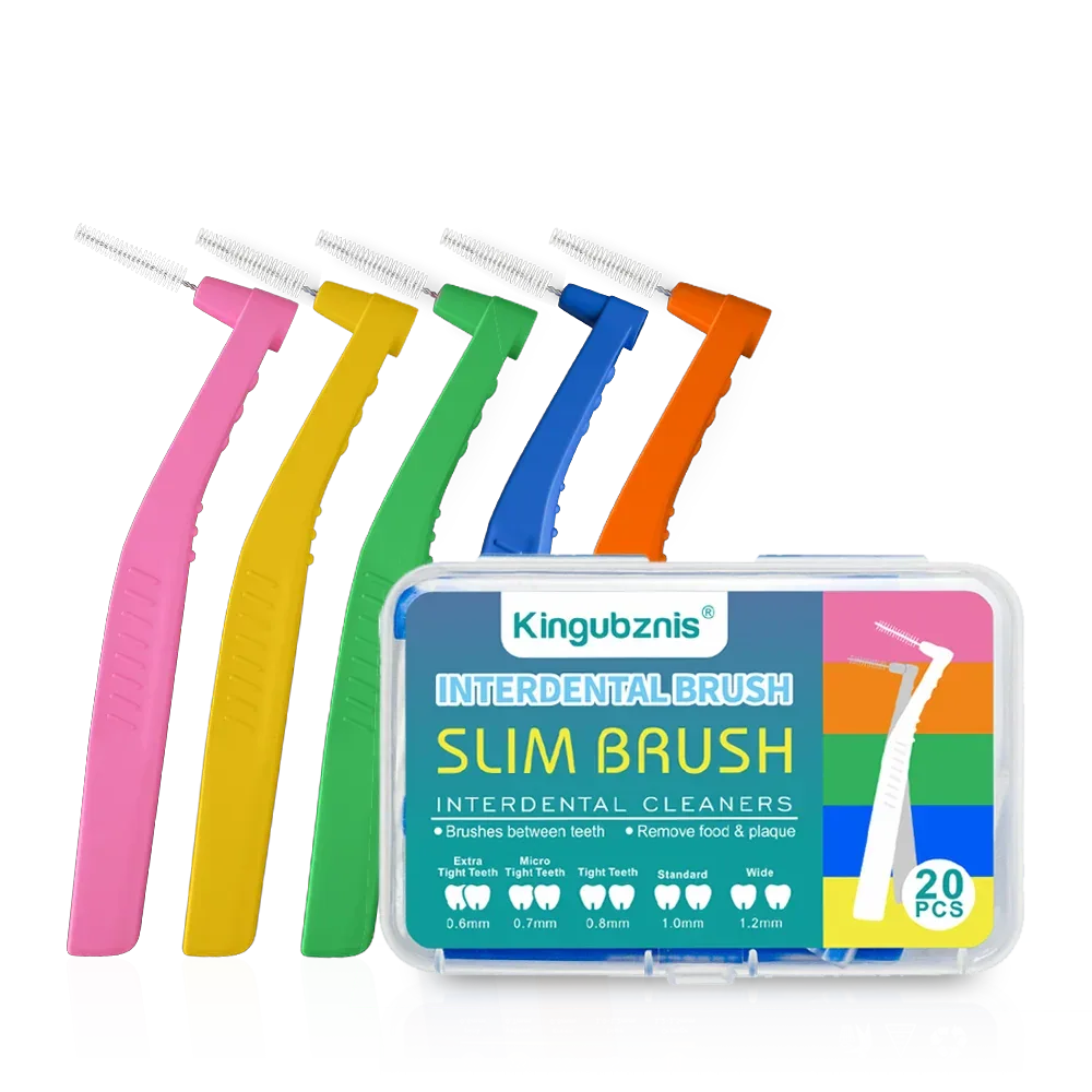Kingubznis 20pcs Interdental Brush For Dental Orthodontics Clean Between Teeth Cleaning Tools Soft Mini Brush With Dust Cover - Urbizia