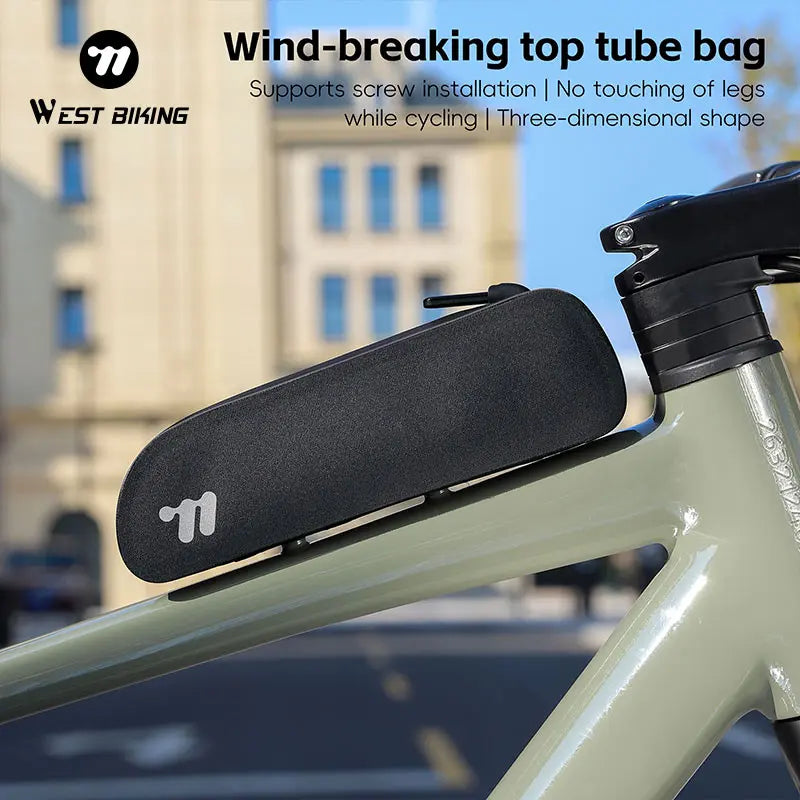 WEST BIKING Bike Top Tube Bag TPU Cycling Front Bag With Screws or Straps Waterproof MTB Road Bike Storage Bag Accessories