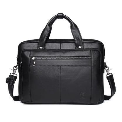 SCHLATUM Genuine Leather Bussiness Briefcases Black for Men luxury handbags Laptop Briefcase Bags 16 inch Office Computer bag