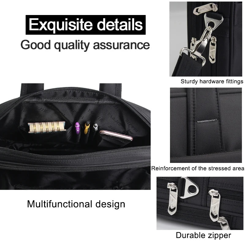 Large Capacity Briefcase Bag Men Business Bag 17 15.6 14 inch Laptop Bag Shoulder Bags Canvas Handbags Messenger Work Tote Bag