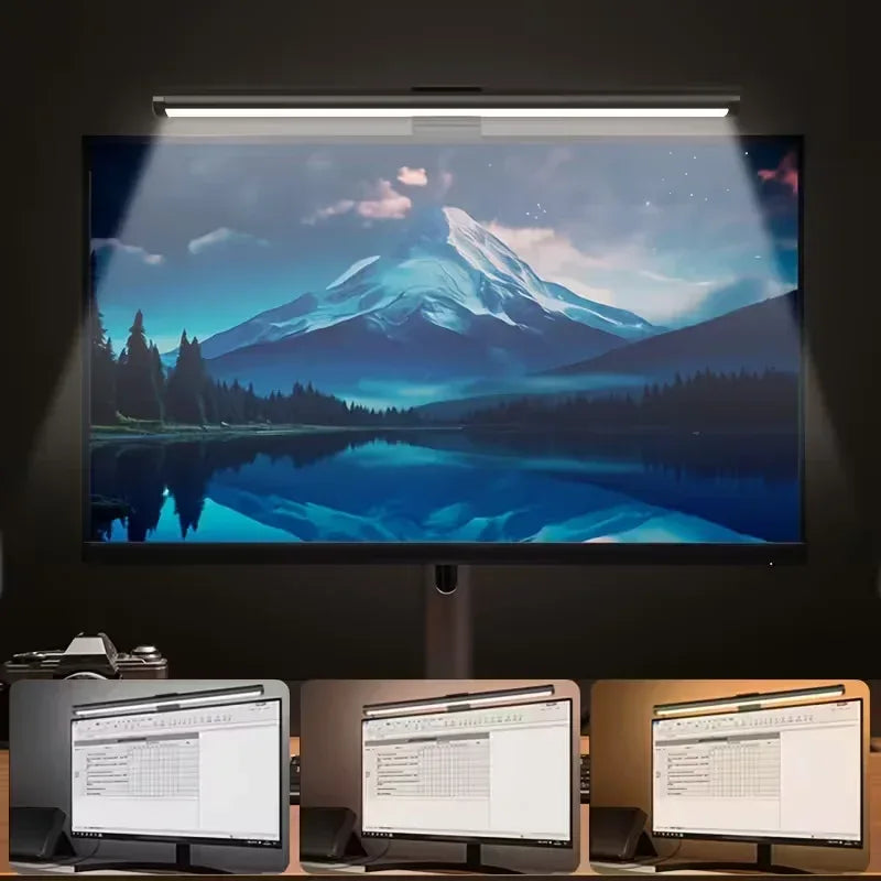 Computer Monitor Screen Light Bar LED Desk Lamp Monitor Light Bar Eye-Care Stepless Table Lamp Dimming Lighting for Work Gaming - Urbizia