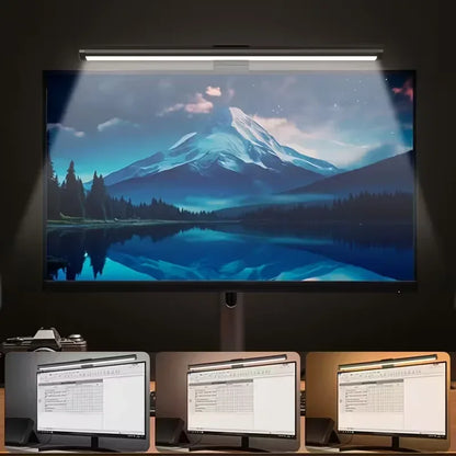 Computer Monitor Screen Light Bar LED Desk Lamp Monitor Light Bar Eye-Care Stepless Table Lamp Dimming Lighting for Work Gaming - Urbizia