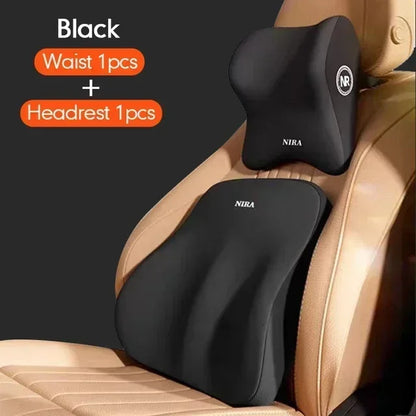 Memory Foam Car Universal Headrest Lumbar Cushion Back Cushion Lumbar Pillow Car Comfort Neck Pillow General Accessories Amagi