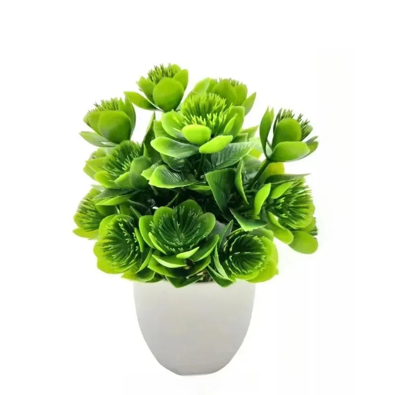 1PC Artificial Plant with Plastic Pot for Home Office Desk Living Room Bedroom Decor Fake Greenery No Maintenance Required - Urbizia