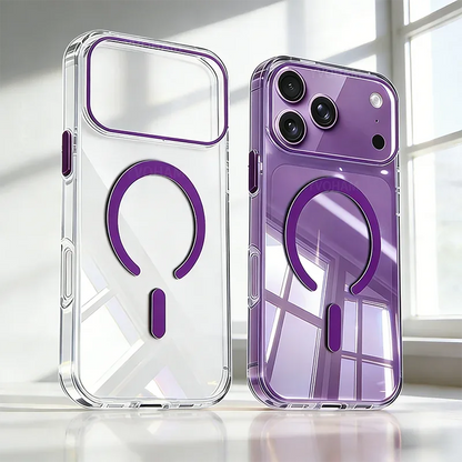 Transparent Thin PC For Magsafe Magnetic Case for iPhone 17 16 15 14 13 Pro Max Plus Air 16e Clear CandyColor Shockproof Cover