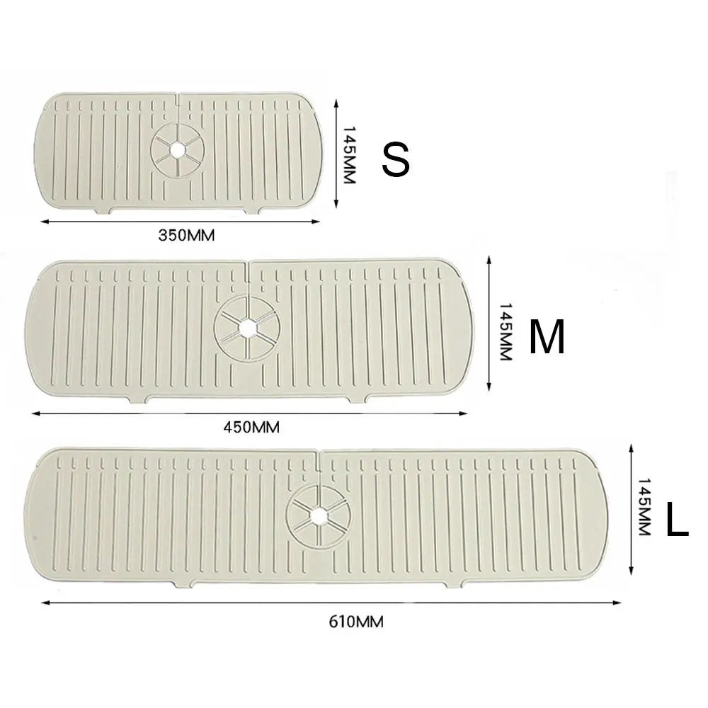 Silicone Drainage Pad Bathroom Kitchen Faucet Drip Mat Wash Basin Sink Splash Proof Draining Pad Table Heat Insulation Protector