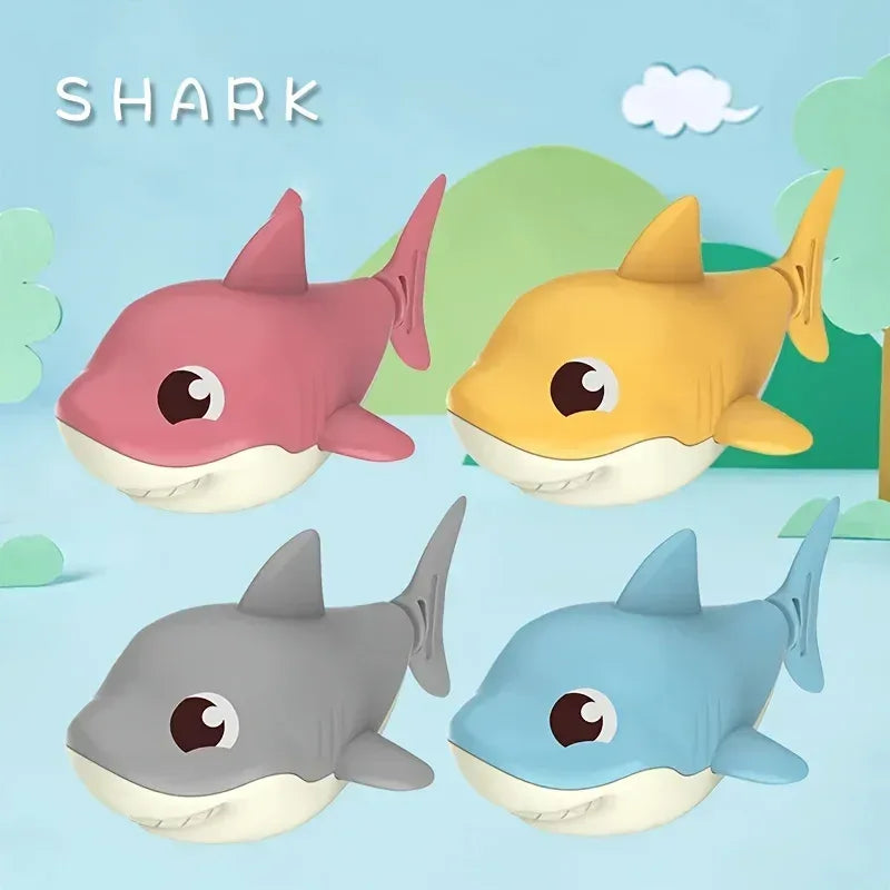 Cartoon Shark Baby Water Play Toy – Wind-Up Bath & Beach Fun - Urbizia
