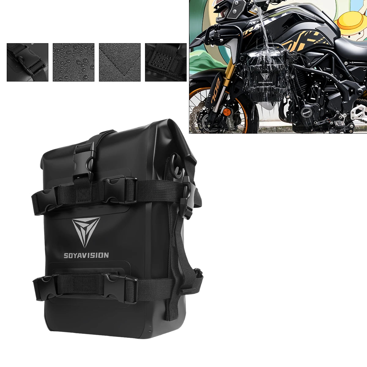 Motorcycle Bumpers Bag Waterproof Motorcycle Side Frame Bag Outdoor Bag Crash Bar Bag Universal Riding Tools Storage