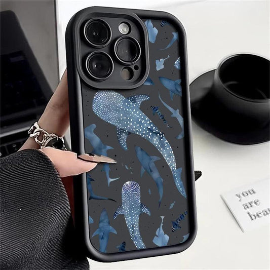 Whale Printed Soft TPU Case for iPhone Series
