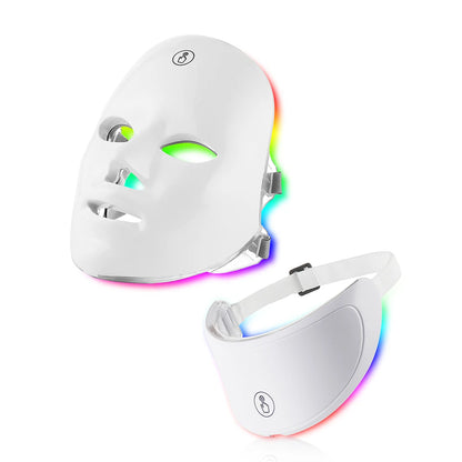 7-Color LED Facial Mask with Neck Light Therapy
