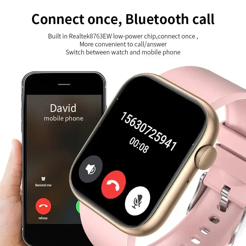 LIGE Smart Watch For Women Full Touch Screen Bluetooth Call Waterproof Watches Sport Fitness Tracker Smartwatch Lady Reloj Mujer - Urbizia