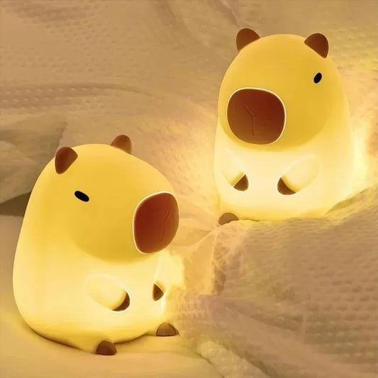 Cute Pet Capybara Night Light Cartoon Silicone Creative Bedside Sleep Night Lamp For Room Decor Birthday gift clearance sale - Urbizia