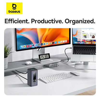 Baseus USB C HUB for Mac M3 M2 M1 System HDMI 4K@60Hz MST Triple Display for MacBook Air Pro Window 11-in-1 HUB Docking Station