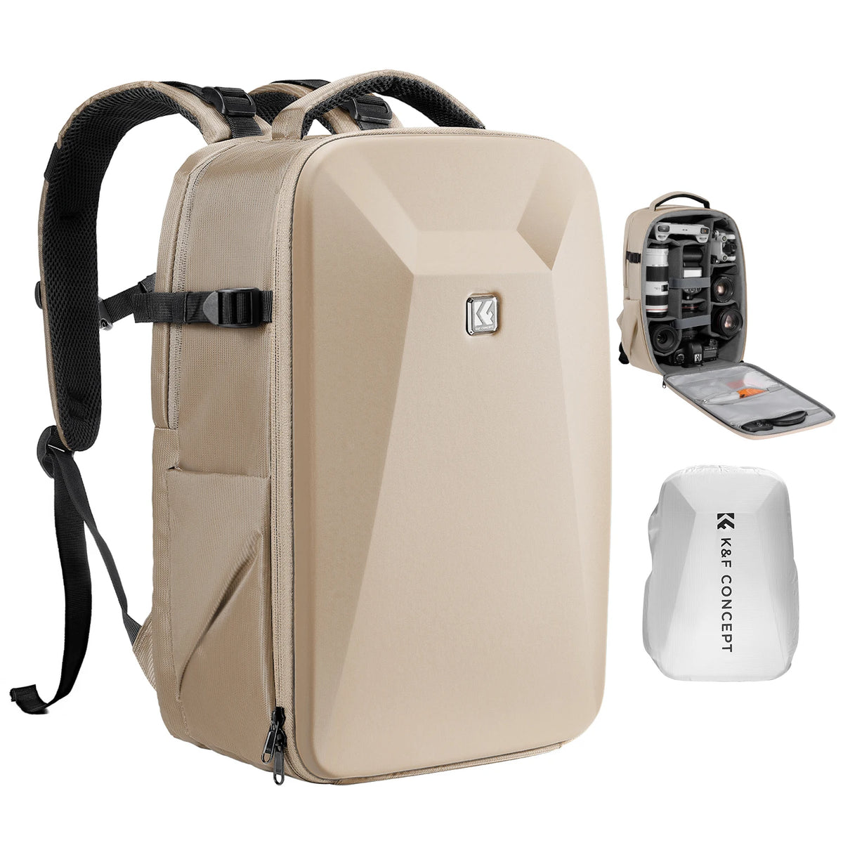 K&F CONCEPT 22L Camera Bag Large Capacity Travel Photography Backpack Waterproof Men's Backpack Bag DSLR/SLR Camera Rain Cover