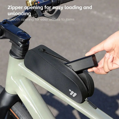 WEST BIKING Bike Top Tube Bag TPU Cycling Front Bag With Screws or Straps Waterproof MTB Road Bike Storage Bag Accessories
