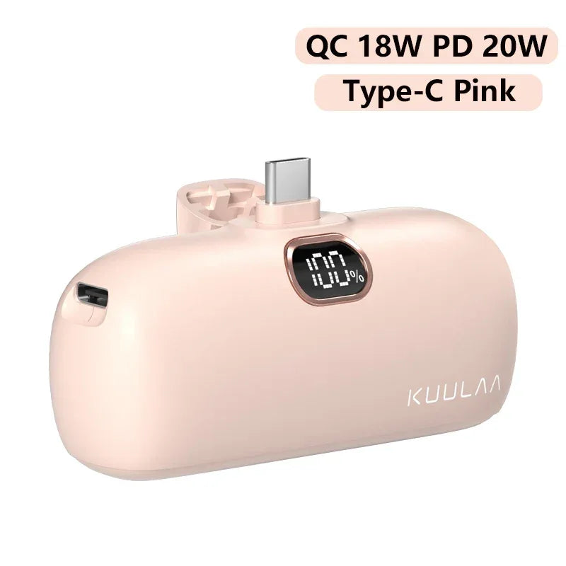 KUULAA 5000mAh Mini Power Bank 20W PD Fast Charging