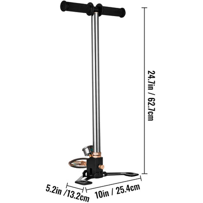 SucceBuy 3 Stage PCP Pump + Pressure Gauge 4500PSI Tire Kayak Ball Inflatable Air Gun Filling Stirrup High Pressure Hand Pump