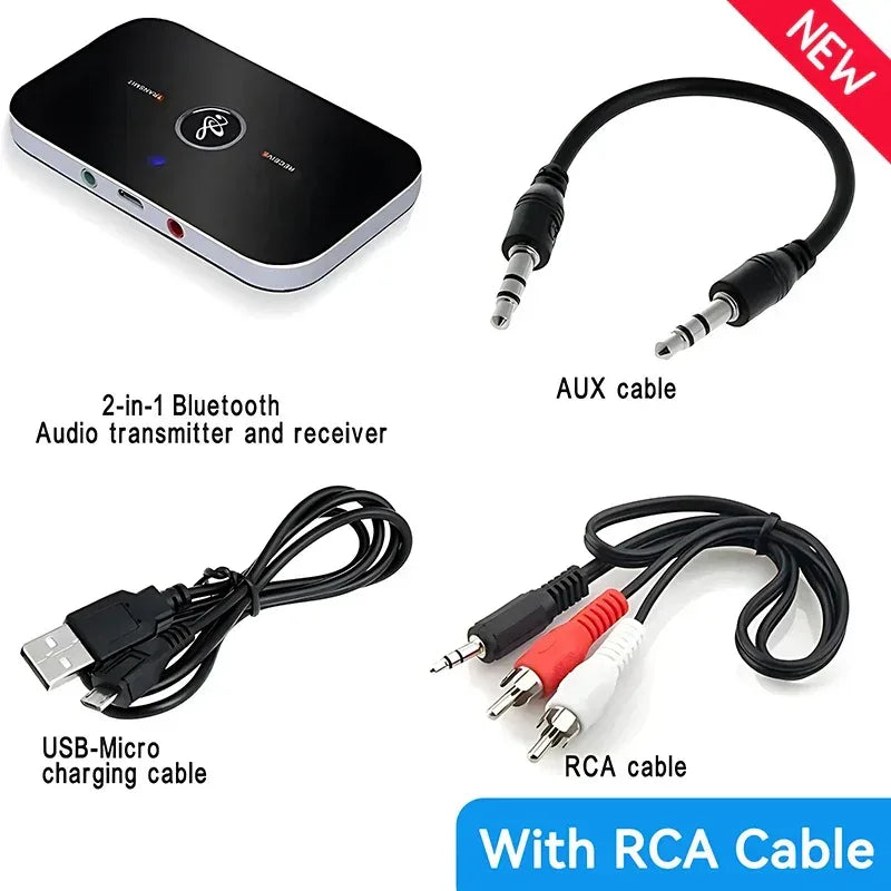B6 2 IN 1 Bluetooth 5.3 Audio Transmitter Receiver 3.5mm AUX Jack RCA USB Dongle Music Wireless Adapter For Car PC TV Headphone - Urbizia
