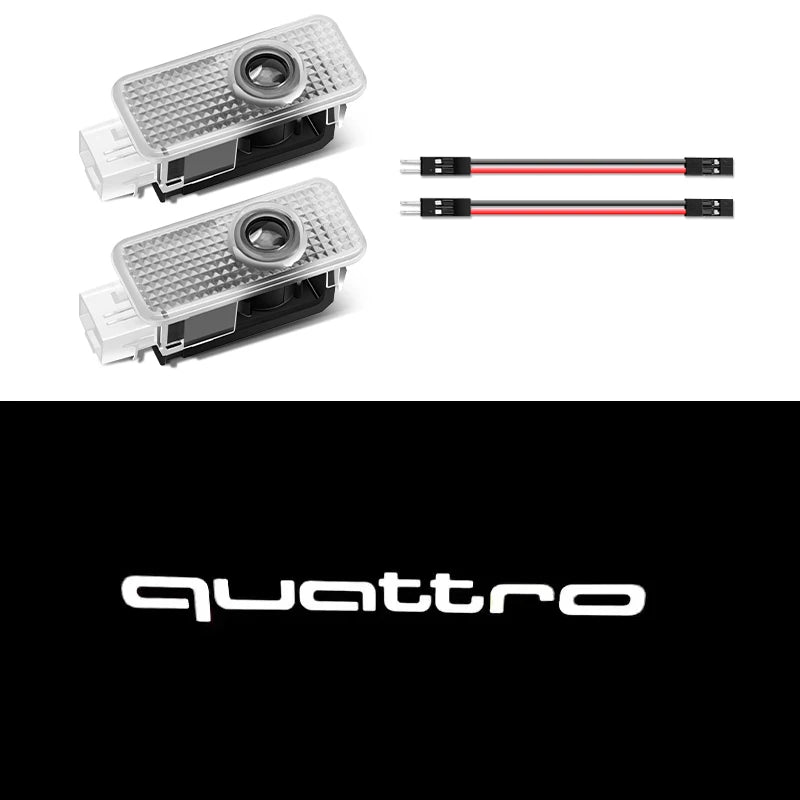 Car LED Door Lamps Welcome Projector Lights for Audi Sline RS Quattro