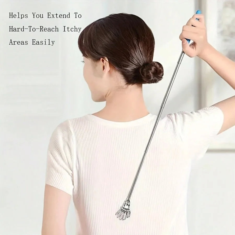 Portable Extendable Back Scratcher Stainless Steel Telescoping Back Scratcher for Both Human and Pets Extendable Back Massager
