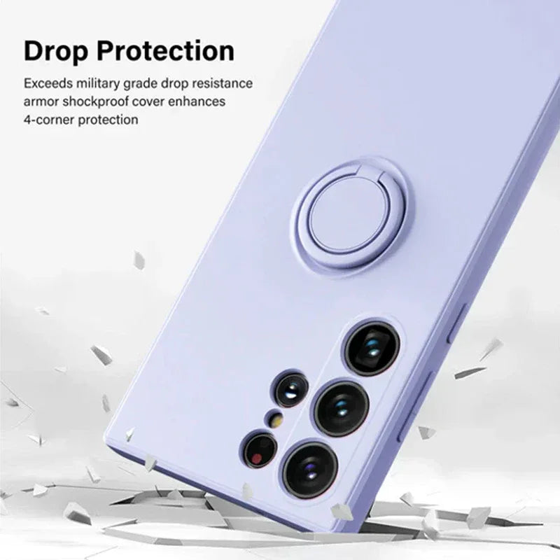 Silicone Ring Holder Kickstand Case for Samsung Galaxy