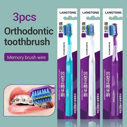 3PC Clean Orthodontic Braces Adult Orthodontic Toothbrushes Dental Tooth Brush Soft Bristle Toothbrush For Oral Health Care - Urbizia