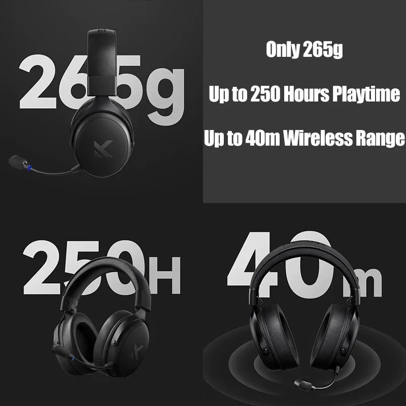 MCHOSE V9 pro E-Sports Headset with Microphone Tri-Mode Gaming USB Wireless 7.1 Channel Surround Sound Portable Audio Headphones - Urbizia