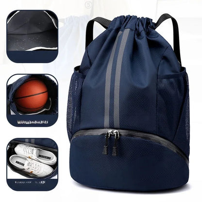 Basketball Football or Swimming Bag Dry Wet Separation Swimsuit Storage Bag Sports Backpack Training and Fitness Drawstring