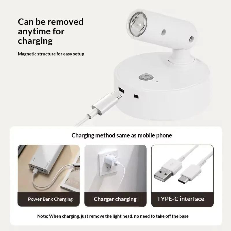 Magnetic USB Rechargeable LED Cordless Wall Light with Touch Switch