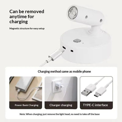 Magnetic USB Rechargeable LED Cordless Wall Light with Touch Switch