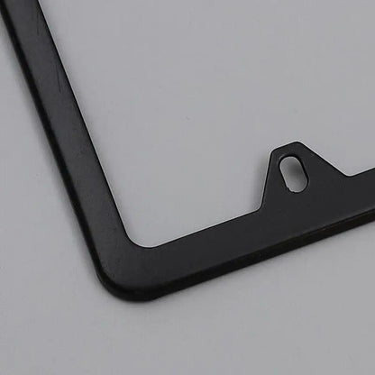 2 Pcs Stainless Steel US-Spec License Plate Frame with Square Holes and Slim Edges Includes Accessory Screws and Wrench US size