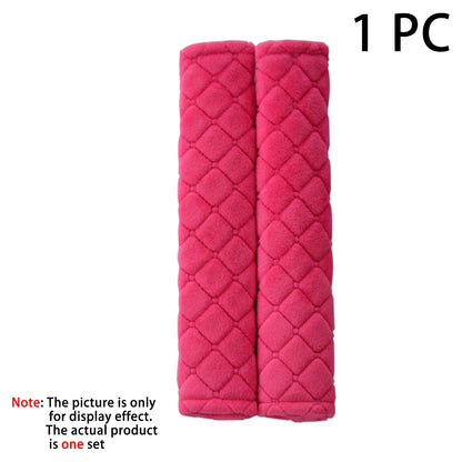 1 PC, Short plush shoulder guard for car seat belts, solid color, comfortable and extended shoulder guard
