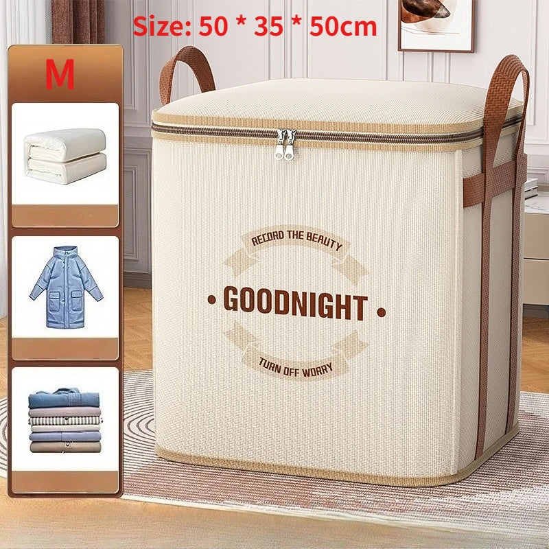 Extra Large Handle Clothes Storage Bag Organizer with Reinforced Handle for Blanket Comforters Bed Sheets Pillows Toy