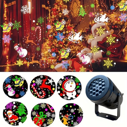 Christmas Projector Lights – 16 Patterns Rotating LED Snowflake Laser Light