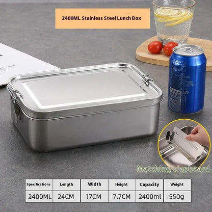 Stainless Steel Bento Lunch Box with Lockable Clips