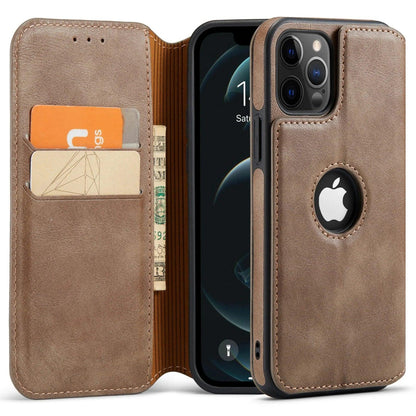 iPhone RFID Blocking Leather Wallet Case – Magnetic Flip