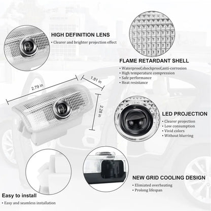 2Pcs LED Car Door 3D Projector Lights For Infiniti EX25 EX35 EX37 QX50 QX56 QX70 QX80 Q50 Q60 M25 M35 M37 FX37 FX50 G37 G25 2022