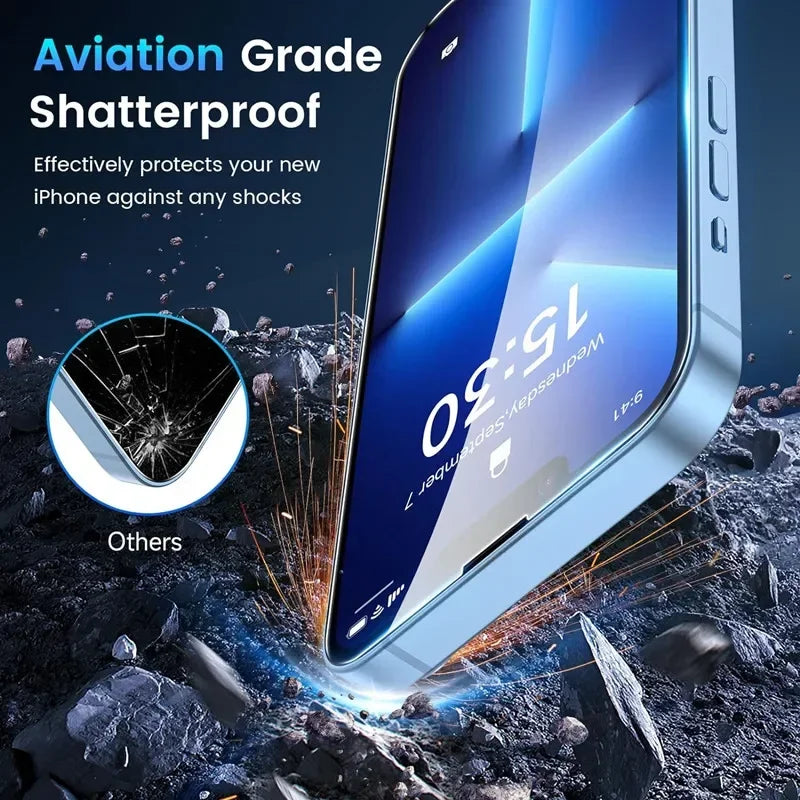 5Pcs Tempered Glass For iPhone 15 13 11 12 14 Pro Max Mini Screen Protector For IPhone 16 17 8 Plus X XR XS MAX Protective Glass