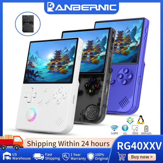 Anbernic RG 40XXV Retro Handheld Game Consoles 4.0" IPS Screen Linux 64-bit 3200mAh RGB Joystick RG40XXV Portable Gaming Console Supports Streaming WiFi Bluetooth HDMI TV Output