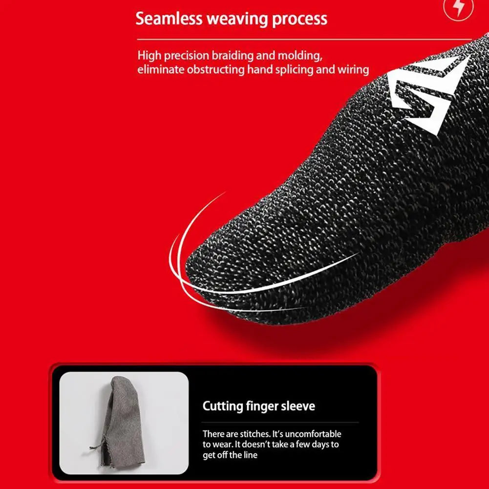 2pcs Fingertip Sleeve Esports Gloves For PUBG Gamer Sweatproof Anti-slip Touch Screen Hand Grip Finger Cot Gaming Finger Cover