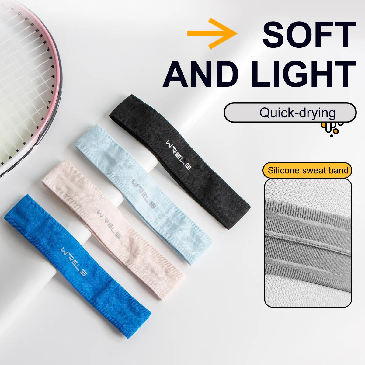Sports Headband Anti Slip Yoga Hair Band Quick Dry Running Sweatband Workout Headbands for Women Men
