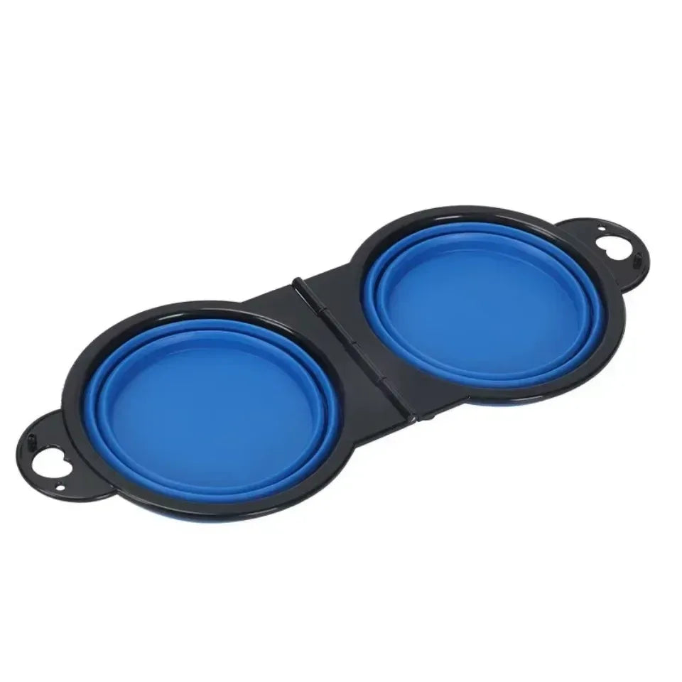1-piece 2-in-1 Foldable Dual Bowl Feeding Bowl Portable Outdoor Travel Dog Cat Drinking Bowl Pet Supplies Outdoor Feeding Water - Urbizia
