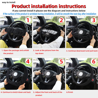 A Blingbling Flame Totem dynamic fabric car without inner ring steering wheel cover fits 14.5-15 inch automotive supplies