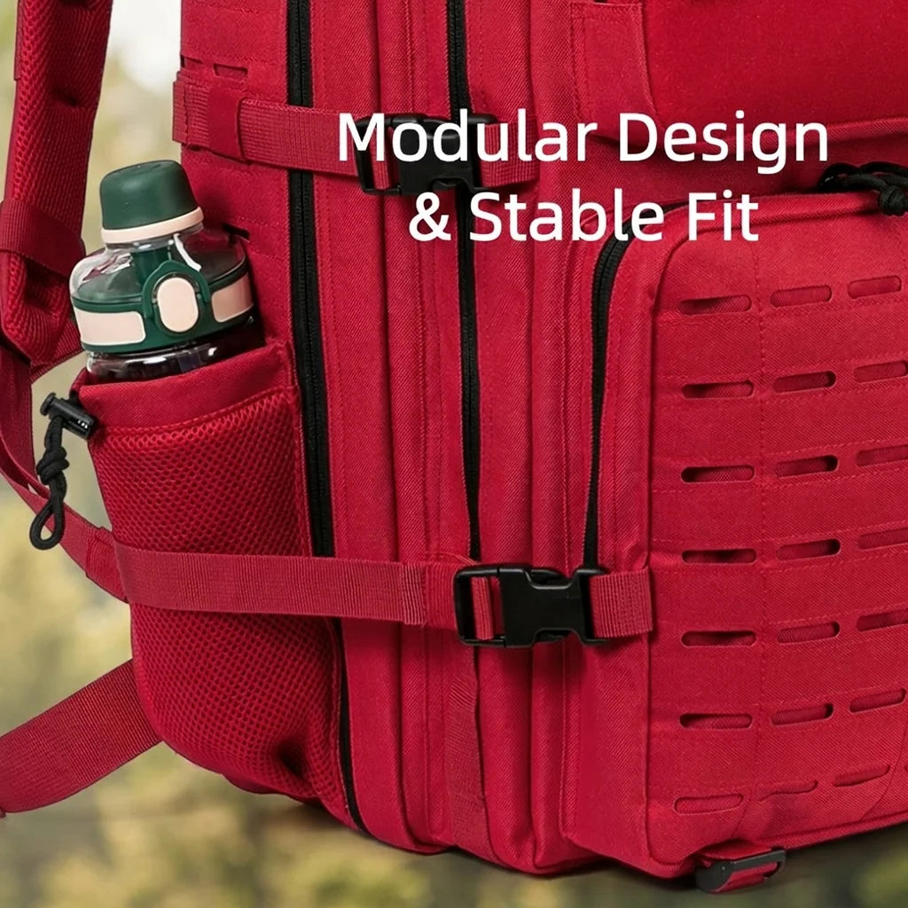 45L Tactical Backpack For Men With MOLLE Webbing System Outdoor Survival Gym Fitness Hiking Camping Backpack Dual Cup Holders Large Capacity Rucksack For Wilderness Trip Travel Daily Work Commute Outdoor Camping Activities Ge