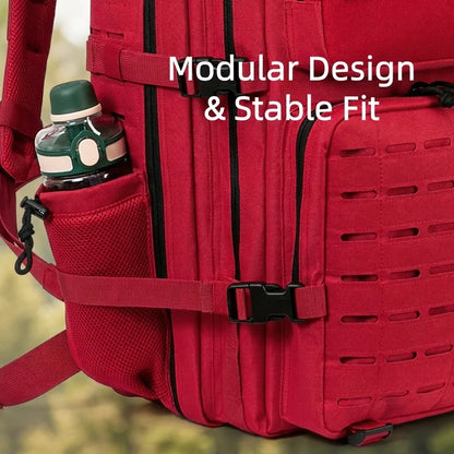 45L Tactical Backpack For Men With MOLLE Webbing System Outdoor Survival Gym Fitness Hiking Camping Backpack Dual Cup Holders Large Capacity Rucksack For Wilderness Trip Travel Daily Work Commute Outdoor Camping Activities Ge