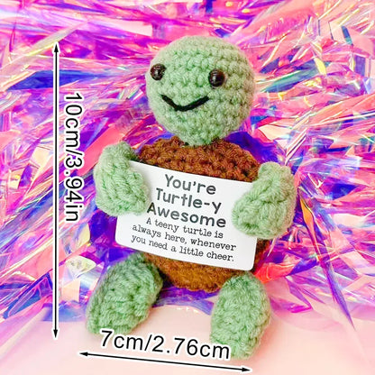 Positive Energy Crochet Doll Pocket Hug Handmade Knitted Plush Potato Plant Avocado Bee Turtle Duck Funny Emotional Support Gift - Urbizia